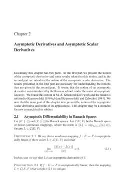 Chapter 2 Asymptotic Derivatives and Asymptotic Scalar Derivatives