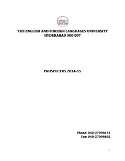 THE ENGLISH AND FOREIGN LANGUAGES UNIVERSITY