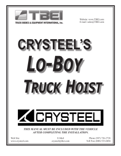 Lo-Boy Hoist, effective 2014-05