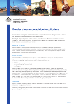 Border clearance advice for pilgrims