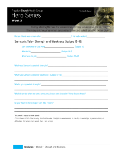 Strength and Weakness (Judges 13-16)