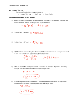 Chapter 1 &ndash; Gross Income NOTES 1.1 &ndash; Straight