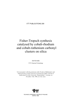 Fisher-Tropsch synthesis catalysed by cobalt-rhodium and