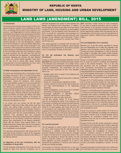 Ministry of Lands Press release on lands