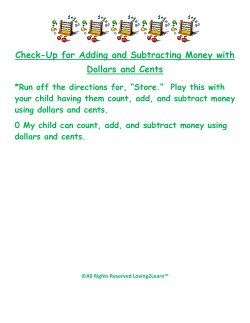 Check-Up for Adding and Subtracting Money with