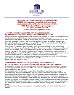 Presidential Thanksgiving Proclamations 1862-1869