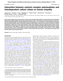 Interaction between oxytocin receptor polymorphism and