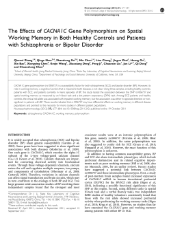 The Effects of CACNA1C Gene Polymorphism on Spatial