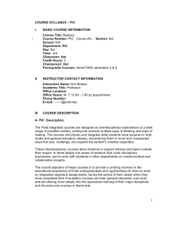 COURSE SYLLABUS &ndash; PIC I. BASIC COURSE INFORMATION