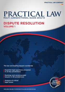 Practical Law, Multi - Jurisdictional Guide 2012/13, Dispute