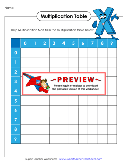 Multiplication Table: Blank