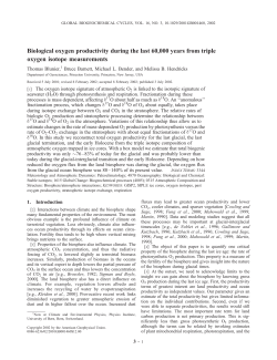 Biological oxygen productivity during the last 60000 years from triple