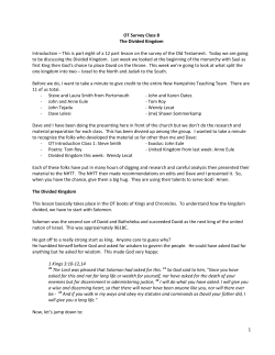 OT Survey Class 8 Divided Kingdom SNH