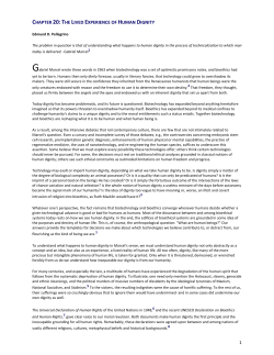1 chapter 20: the lived experience of human dignity