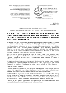 a young child who is a national of a member state is