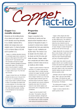 Copper is a metallic element Properties of copper