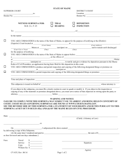 CV-035, Subpoena Trial, Hrng, Dep, Rev. 06.14