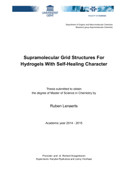 Supramolecular Grid Structures For Hydrogels With Self