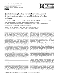 Quasi-stationary planetary waves in late winter Antarctic