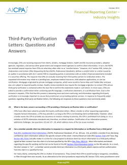 Third-Party Verification Letters: Questions and Answers