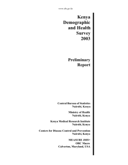 Kenya Demographic and Health Survey 2003