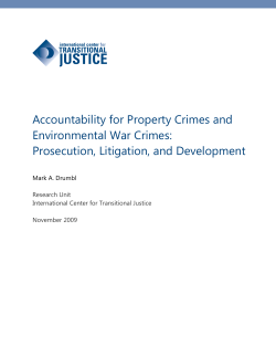 Accountability for Property Crimes and Environmental War Crimes