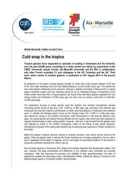 PR Cold snap in the tropics