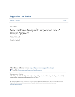 New California Nonprofit Corporation Law