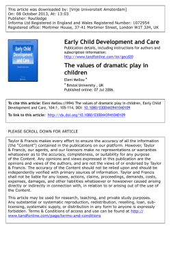 The values of dramatic play in children