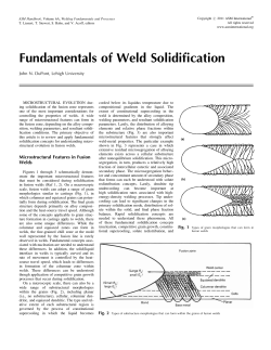 Fundamentals of Weld Solidification