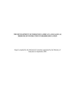 The development of Indigenous African Languages as mediums of