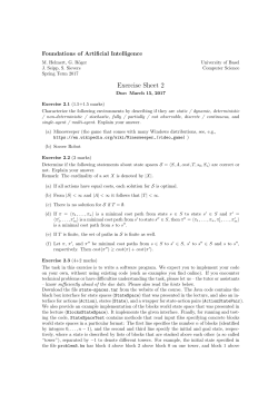 Exercise Sheet 2 - University of Basel