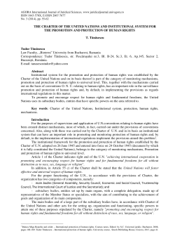 THE CHARTER OF THE UNITED NATIONS AND INSTITUTIONAL