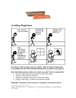 Avoiding Plagiarism - Chapman University