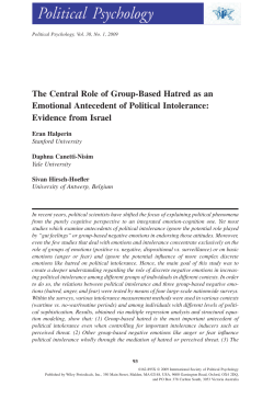 The Central Role of Group-Based Hatred as an Emotional