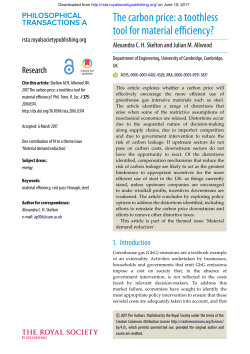 The carbon price: a toothless tool for material efficiency?