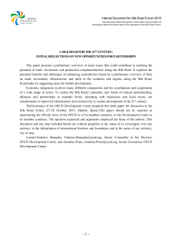 oecd:a silk road for the 21st century: initial reflections on new