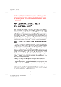 Ten Common Fallacies about Bilingual Education