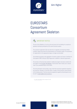 Eurostars Consortium Agreement Skeleton