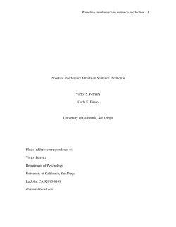 Proactive Interference Effects on Sentence