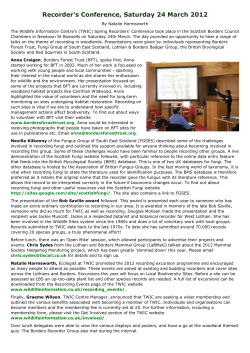 Conference report - The Wildlife Information Centre