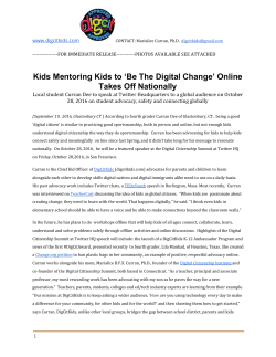 Kids Mentoring Kids to `Be The Digital Change` Online