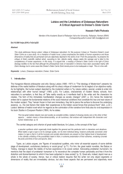 Luk&aacute;cs and the Limitations of Zolaesque Naturalism: A Critical