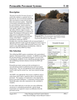 T-10 Permeable Pavements - Urban Drainage and Flood Control