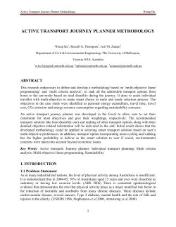 Active Transport Journey Planner Methodology
