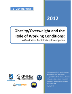 Obesity/Overweight and the Role of Working
