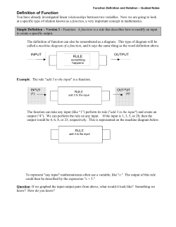 Functions Mini Unit