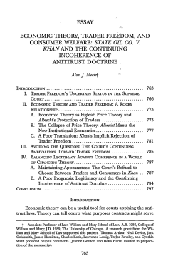 essay economic theory, trader freedom, and consumer welfare: state