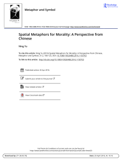 Spatial Metaphors for Morality: A Perspective from