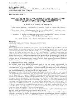 THE MUNICH AIRPORT NOISE STUDY